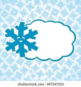 Snowflake background with space for text.