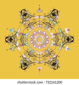 Snowflake background. Vector christmas abstract colorful background with falling snowflake. Vector illustration.
