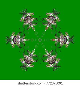 Snowflake background. Vector christmas abstract colorful background with falling snowflake. Vector illustration.