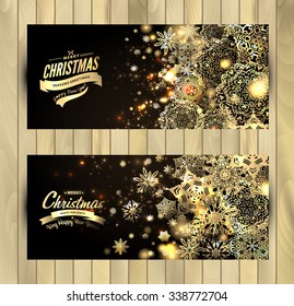 Snowflake background. Vector holiday backdrop. Set of christmas banners. 