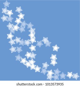 Snowflake background which consists of isolated elements. Stylish, consist of beautiful elements in snowflake background. Can be used as print, wallpaper, cards, poster, logo, background