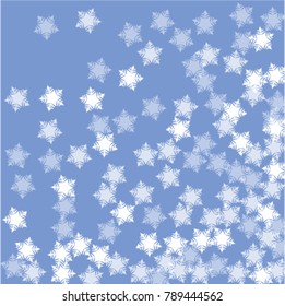 Snowflake background which consists of isolated elements. Stylish, consist of beautiful  elements in snowflake background. Can be used as print, wallpaper, cards, poster, logo, background 