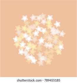 Snowflake background which consists of isolated elements. Stylish, consist of beautiful  elements in snowflake background. Can be used as print, wallpaper, cards, poster, logo, background 