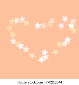 Snowflake background which consists of isolated elements. Stylish, consist of beautiful  elements in snowflake background. Can be used as print, wallpaper, cards, poster, logo, background 