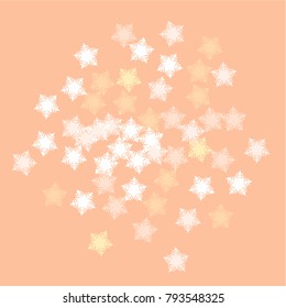Snowflake background which consists of isolated elements. Stylish, consist of beautiful  elements in snowflake background. Can be used as print, wallpaper, cards, poster, logo, background 
