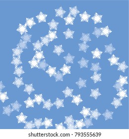 Snowflake background which consists of isolated elements. Stylish, consist of beautiful  elements in snowflake background. Can be used as print, wallpaper, cards, poster, logo, background 