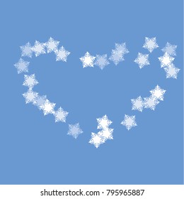 Snowflake background which consists of isolated elements. Stylish, consist of beautiful elements in snowflake background. Can be used as print, wallpaper, cards, poster, logo, background