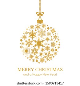 Snowflake ball border background for Christmas card - stock vector
