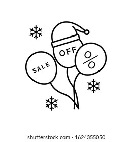 Snowflake balloons icon. Simple line, outline vector elements of winter sale icons for ui and ux, website or mobile application