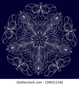 snowflake big beautiful for christmas, mandala