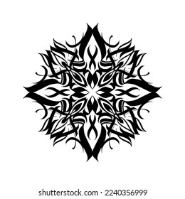 Copo de nieve Caligrafía negra gótica 11. Ilustración vectorial del diseño de caligrafía. Decoración navideña de nieve.