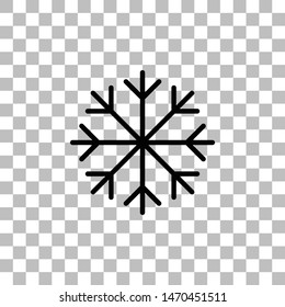 Snowflake. Black flat icon on a transparent background. Pictogram for your project