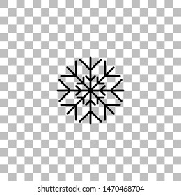 Snowflake. Black flat icon on a transparent background. Pictogram for your project