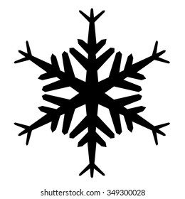 Snowflake black icon. Holidays vector Illustration.