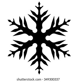 Snowflake black icon. Holidays vector Illustration.