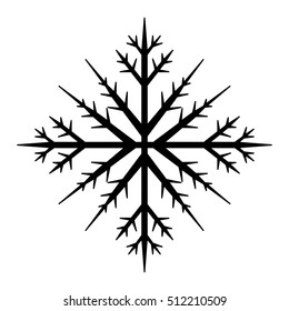 Snowflake black icon. Holidays vector Illustration.