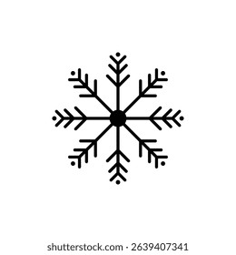 Snowflake black icon and symbol design on a white background