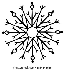 copo de nieve negro sobre fondo blanco, aislado, vector, ilustración, tatuaje, corte láser, logotipo, dibujo, elemento decorativo, gráficos, sello, 