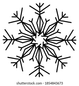 copo de nieve negro sobre fondo blanco, aislado, vector, ilustración, tatuaje, corte láser, logotipo, dibujo, elemento decorativo, gráficos, sello, 