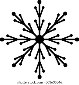 snowflake black on white background, winter, symbol, vector