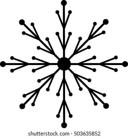 snowflake black on white background, winter, symbol, vector