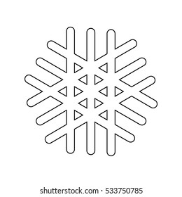 Snowflake black path icon. Vector eps 10