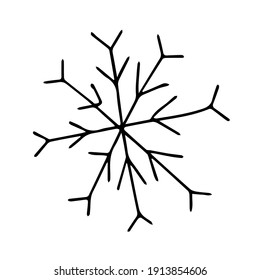Ilustración en blanco y negro con copos de nieve
