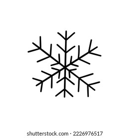 Copo de nieve. Dibujo del doodle de vector blanco y negro dibujado a mano en abstracto aislado. Para tarjeta de saludo, invitación, imprimir. Temporada de invierno, Navidad