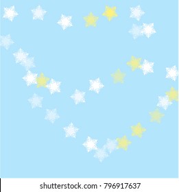 Snowflake blizzard which consists of isolated elements. Stylish, consist of beautiful elements in snowflake blizzard. Can be used as print, wallpaper, cards, poster, logo, background