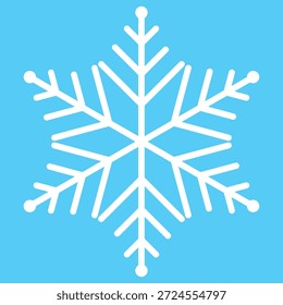 Schneeflocke mit blauem Hintergrundsymbol. Winter-Symbol. Schneesymbol