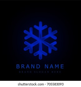 Snowflake blue chromium metallic logo
