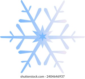 Vector de forma de cristal de color azul copo de nieve