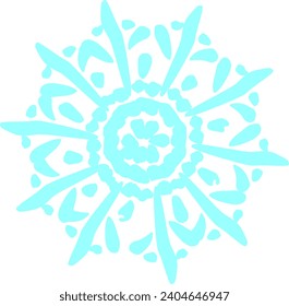 Vector de forma de cristal de color azul copo de nieve