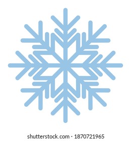 snowflake of blue color in white background vector illustration design
