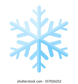 Snowflake blue crystal icon on white. Vector Illustration