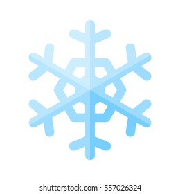 Snowflake blue crystal icon on white. Vector Illustration