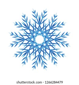 Snowflake blue gradient isolated icon on white