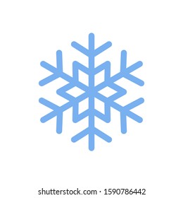 Snowflake blue icon isolated on white background. Vector illustration.