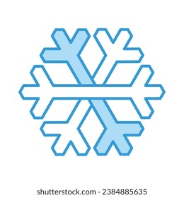 Snowflake Blue Icon Vector Illustration Isolated on Transparent Background. Use for Xmas, Decoration, Greeting Card Etc.