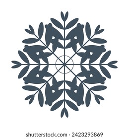 Snowflake blue isolated on white background. Vector.