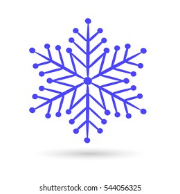 Snowflake blue on a white background