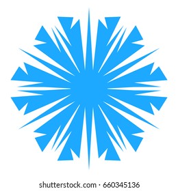 Snowflake. Blue snowflake on the white background. Winter, New Year and Christmas icon