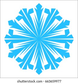 Snowflake. Blue snowflake on the white background. Winter, New Year and Christmas icon

