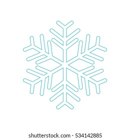 Snowflake Blue Path Icon. Vector Eps 10