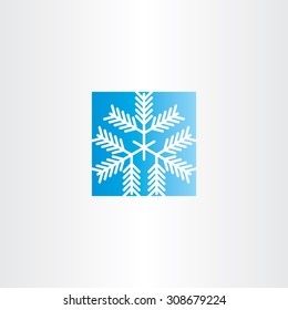 snowflake blue square icon ice symbol
