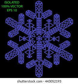 Snowflake blue with white