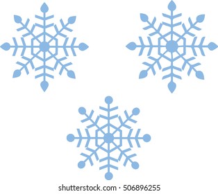 snowflake blue white background, winter, symbol, three snowflakes vector