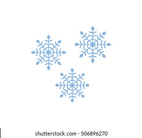 snowflake blue white background, winter, symbol, three snowflakes vector