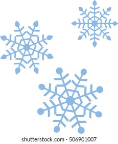 snowflake blue white background, winter, symbol, three snowflakes vector