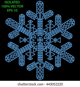 Snowflake blue with white number 2